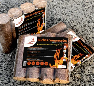 Paquet de 4 bûches compressées