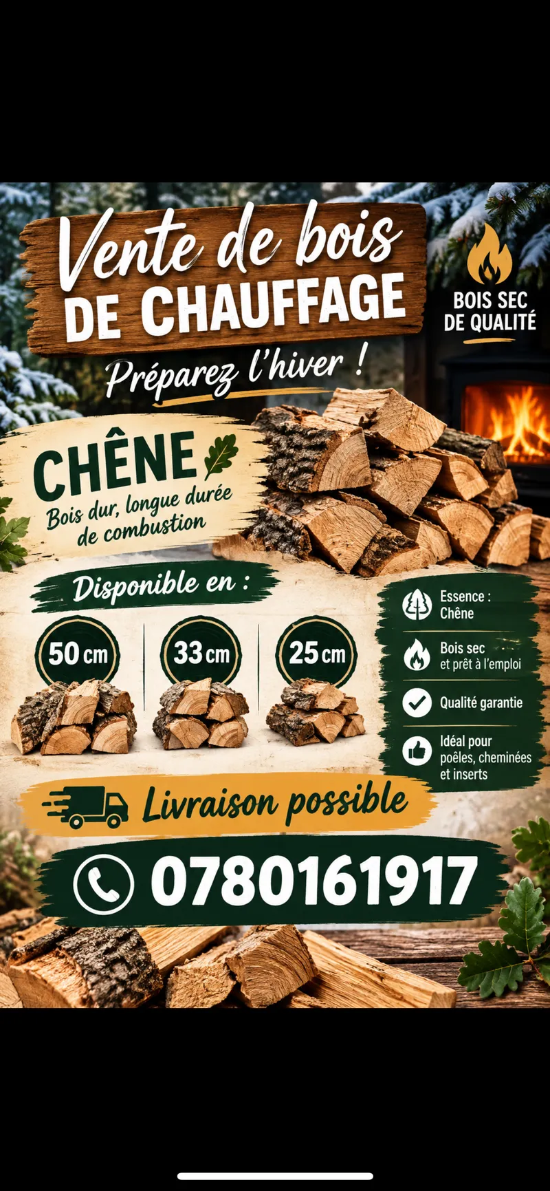 Chaîne 50 cm ou 33 cm. Livraison possible.